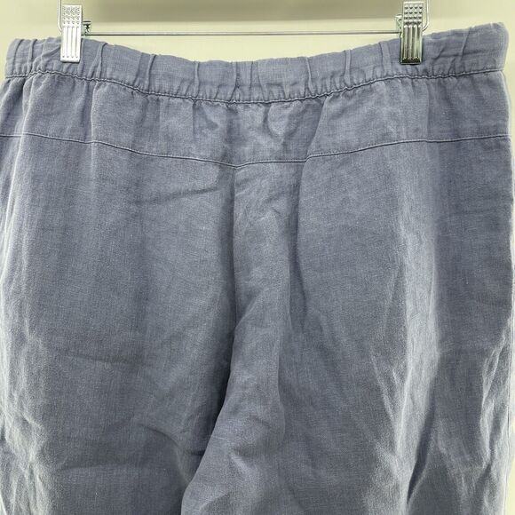 Pure J. Jill LP Petite Pants Garment Dyed Linen Crop Cropped Pockets Drawstring - Picture 7 of 15